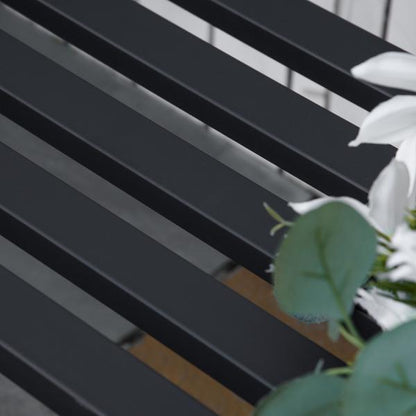 Gartenbank 2-Sitzer aus Metall Schwarz - Palo24