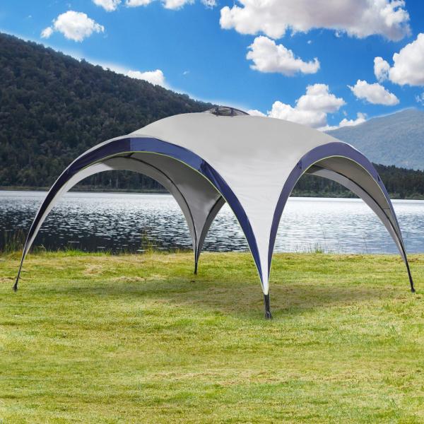 Garten Pavillon Pergola Partyzelt Sonnenschutz wetterfest Cremeweiss Blau - Palo24