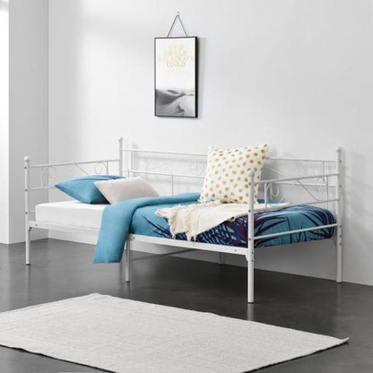 Letto in metallo Kerava 90x200 Bianco