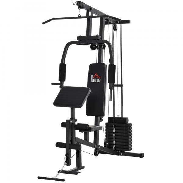 Power Station Fitness Station Multigym incl. Pesi Acciaio Nero