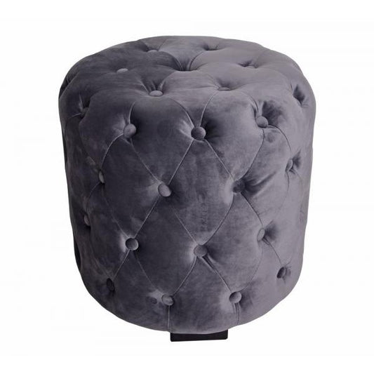 SAMT POUF SITZHOCKER GESTEPPT SITZWÜRFEL POLSTERHOCKER CHESTERFIELD