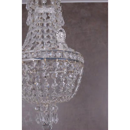 VINTAGE PANIER Lustre PLAFOND LUSTRE CRISTAL LUSTRE SHABBY