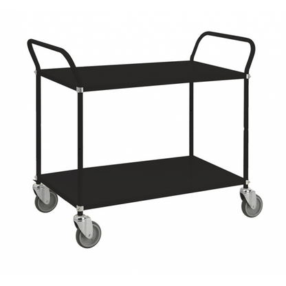 Tischwagen Farbiger Wagen Etagenwagen Schwarz 2 Böden mit Bremse - Palo24