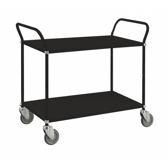 Tischwagen Farbiger Wagen Etagenwagen Schwarz 2 Böden mit Bremse - Palo24