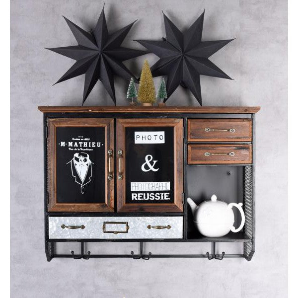 WANDSCHRANK RETRO HÄNGEVITRINE ANTIK HÄNGESCHRANK VITRINENSCHRANK - Palo24