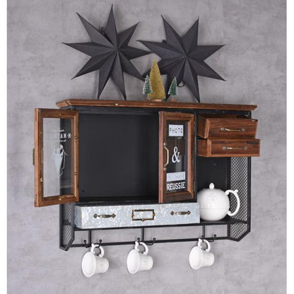 WANDSCHRANK RETRO HÄNGEVITRINE ANTIK HÄNGESCHRANK VITRINENSCHRANK - Palo24