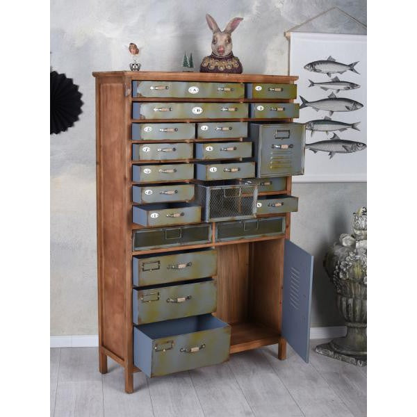 APOTHEKERSCHRANK LOFT APOTHEKERKOMMODE METALLSCHRANK RETRO KOMMODE