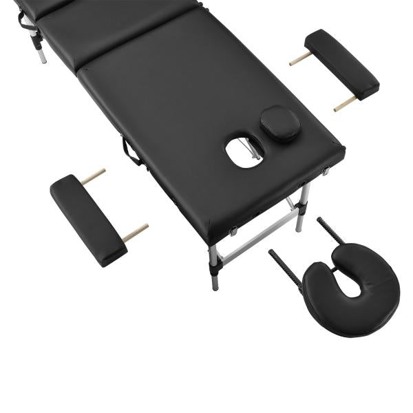 Massageliege Aluminiumgestell (schwarz) 180 x 60 cm