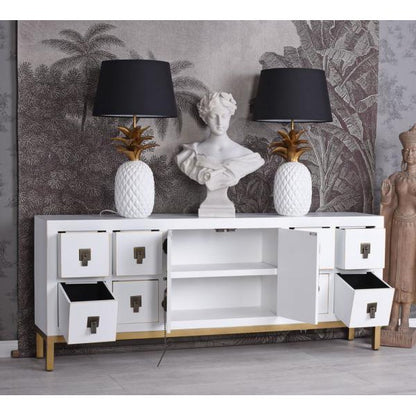 LOWBOARD CHINESISCHER TV WEISS SIDEBOARD FERNSEHSCHRANK