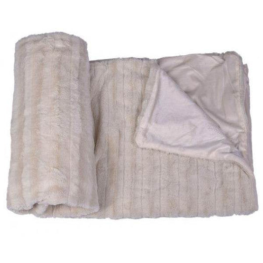 FELLDECKE NERZ WEISS KUSCHELDECKE WEBPELZ PLAID FELLIMITAT 160X200CM - Palo24