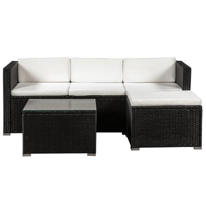 Polyrattan Lounge Sitzgarnitur Punta Cana M schwarz