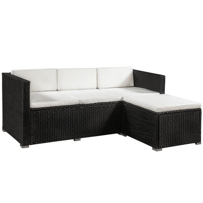 Polyrattan Lounge Sitzgarnitur Punta Cana M schwarz