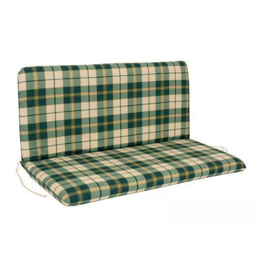 Cuscino BOSTON per panca a 2 posti, a quadri verde/beige