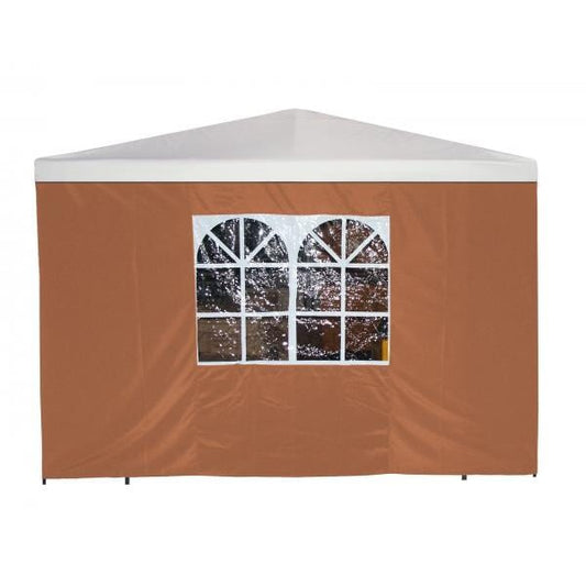 Seitenplane für Pavillon, 3x1,9 Meter, Polyester terracotta mit Fenster