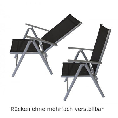 Garnitur Sitzgruppe RAVENNA 5-teilig, Aluminium + Kunstgewebe schwarz Garten & Terrasse Gartenmöbel-Einkauf 