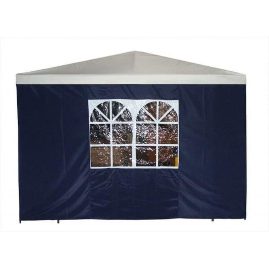 Seitenplane für Pavillon, 3x1,9 Meter, Polyester blau mit Fenster