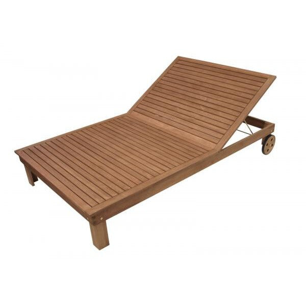 Chaise longue double - chaise longue à roulettes RIO, eucalyptus huilé, certifié FSC®