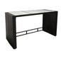 Table de bar DAVOS 185x80x110cm, tissage noir, plateau en verre