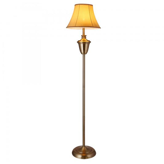 Lampadaire Madrid 1x E27 Ø35x157 cm laiton/beige