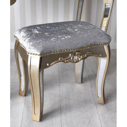 SCHMINKTISCH MIT HOCKER VERSPIEGELT FRISIERTISCH SPIEGELKONSOLE VINTAGE WANDTISCH - Palo24