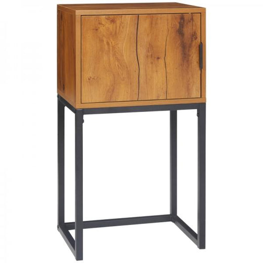 Table console design industriel, table d'appoint, buffet, 1 meuble, marron + noir