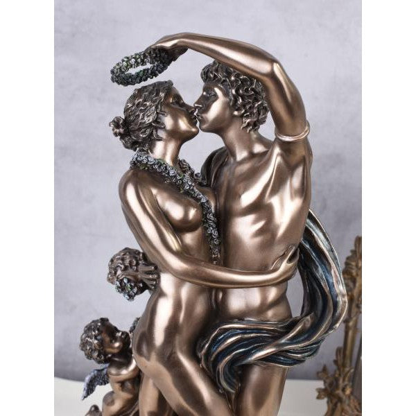 ALLEGORISCHE SKULPTUR ZEPHIR & FLORA ANTIKE MYTHOLOGIE