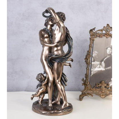 ALLEGORISCHE SKULPTUR ZEPHIR & FLORA ANTIKE MYTHOLOGIE